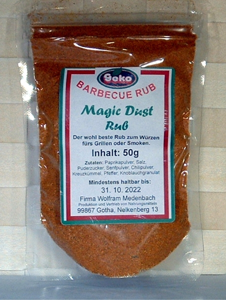 "GEKO" Magic Dust - 50g BBQ Rub Gewürzmischung zum Marinieren von Fleisch #5741